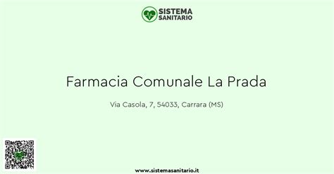 farmacia comunale la prada carrara ms|Farmacia Comunale La Prada a Carrara – Orario e Turno.